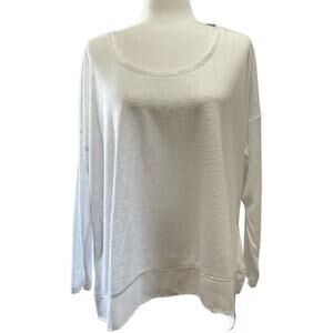 Lane Bryant Women's Long Sleeve Asymmetrical Hem Blouse White Size 14-16 NEW